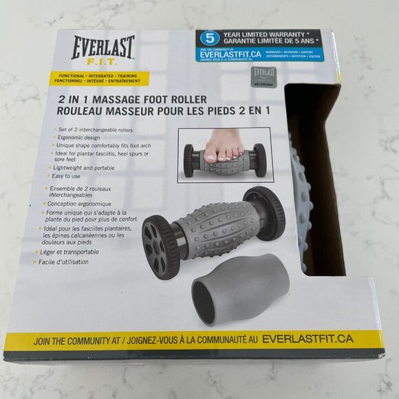 Everlast F.I.T. 2 IN 1 Massage Foot Roller w Interchangeable Rollers Sz OS NWT - Picture 4 of 5